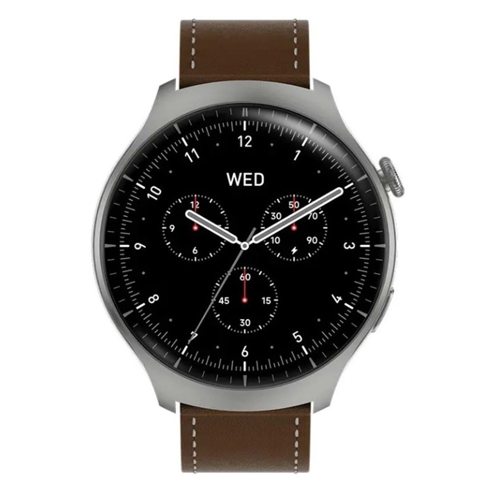 TELSAN RW-32 Watch 4 Pro Plus Amoled Ekran Akıllı Saat Deri+Metal+Silikon Kordon (3 KORDON)