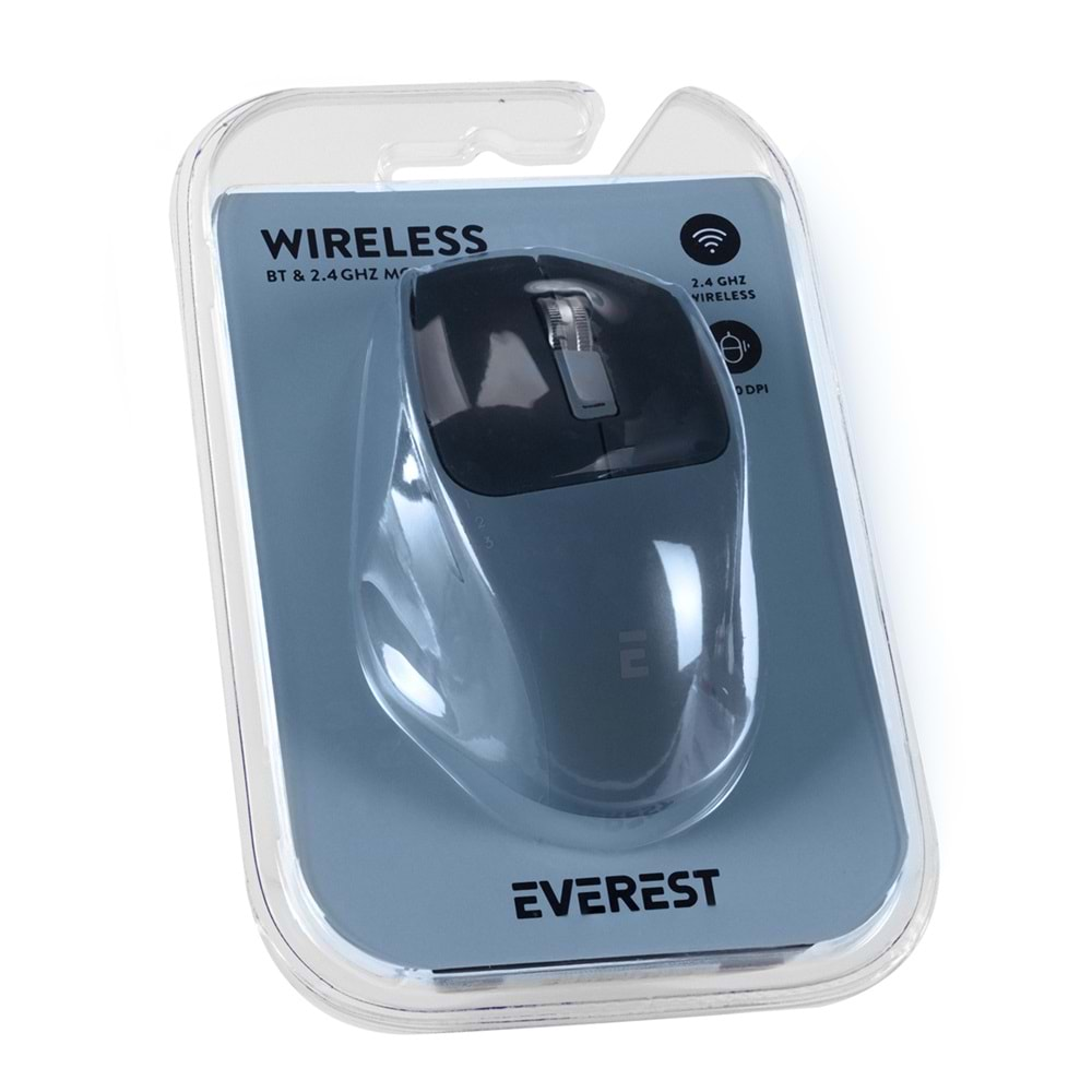 Everest SM-BT21 Usb 2in1 Bluetooth ve 2.4GHz Kablosuz Mouse