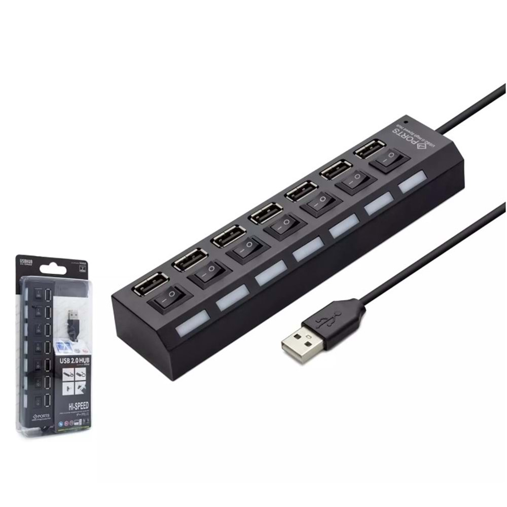 HADRON HDX7001 USB HUB 7PORT ANAHTARLI USB ÇOKLAYICI