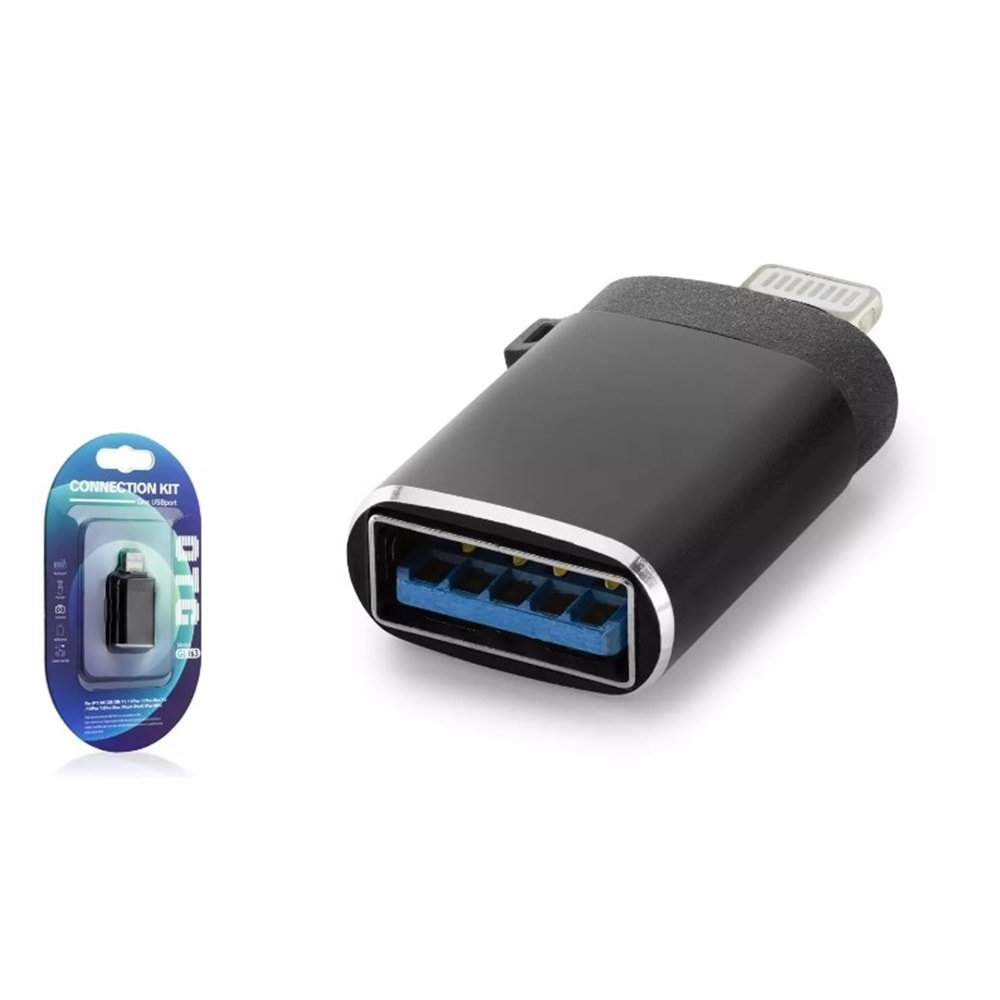 HADRON HDX1056 LIGHTNING TO USB OTG 3.0 M/F SİYAH