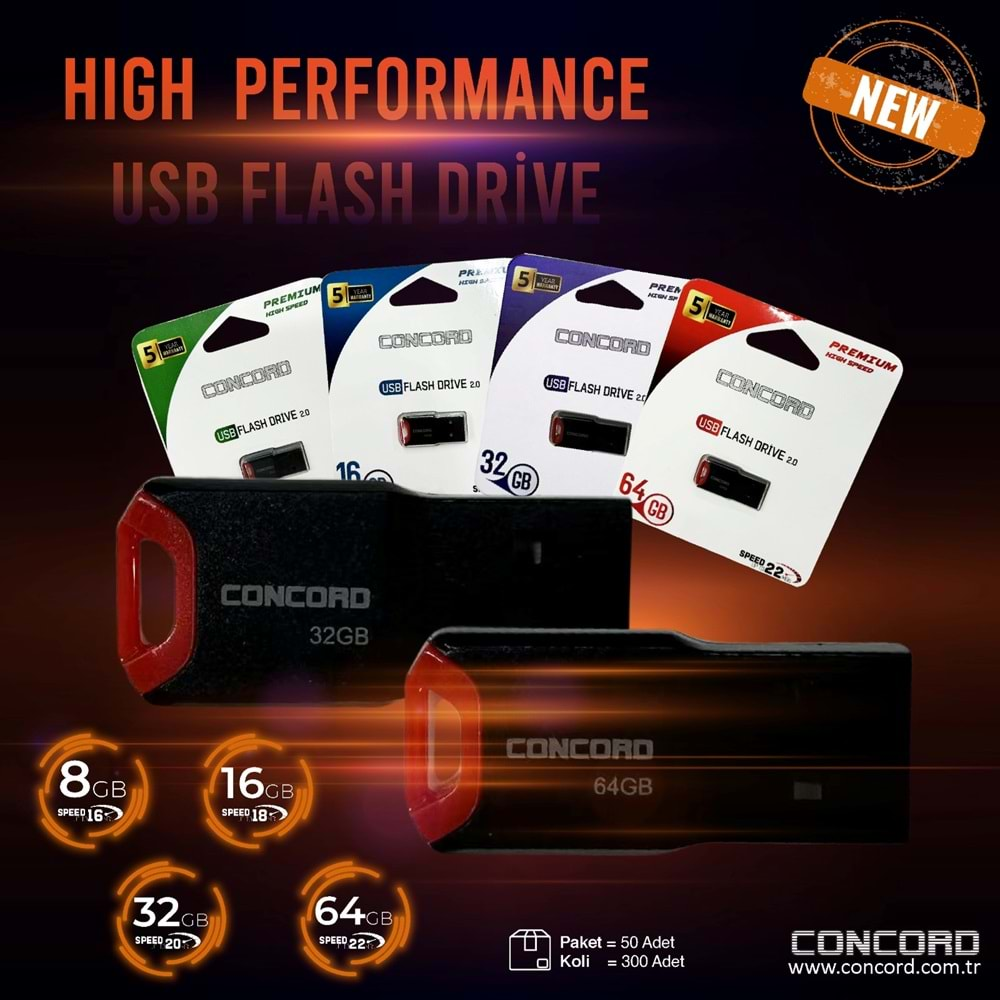 CONCORD C-UP8 8GB USB 2.0 ULTRA FLAİR FLASH BELLEK