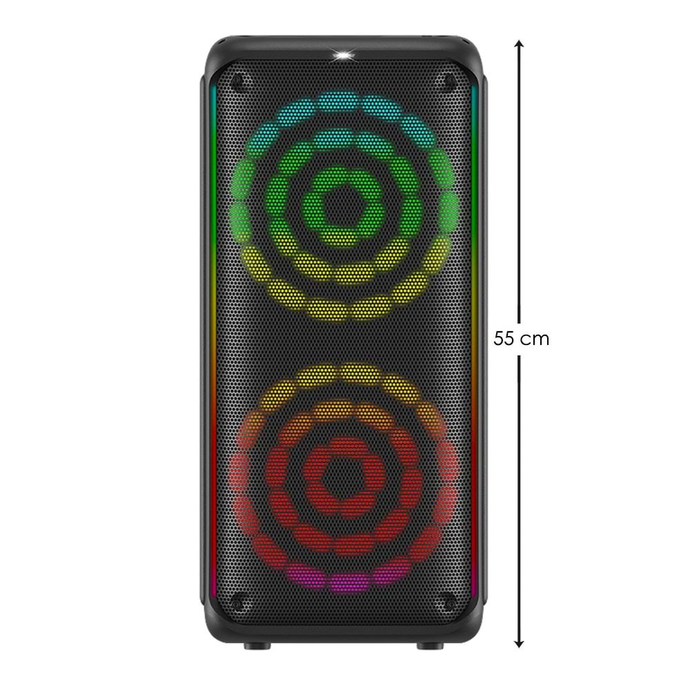 TELSAN KTS-1912 SD/USB/FM 16inc KUMANDALI KABLOSUZ ÇİFT MİKROFONLU BLUETOOTH RGB IŞIKLI MÜZİK KUTUSU