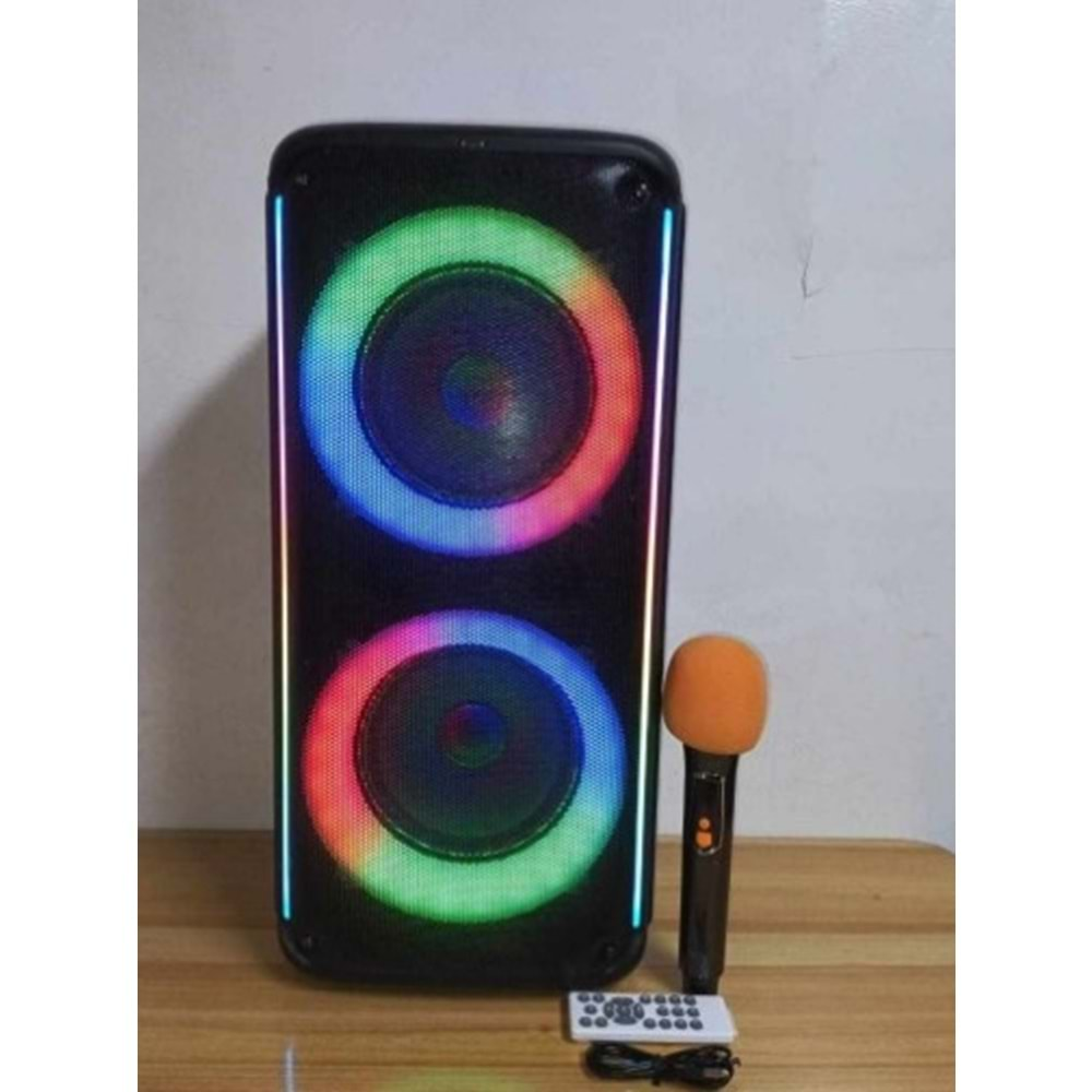 TELSAN KTS-1909 SD/USB/FM 16inc KUMANDALI MİKROFONLU BLUETOOTH RGB IŞIKLI MÜZİK KUTUSU