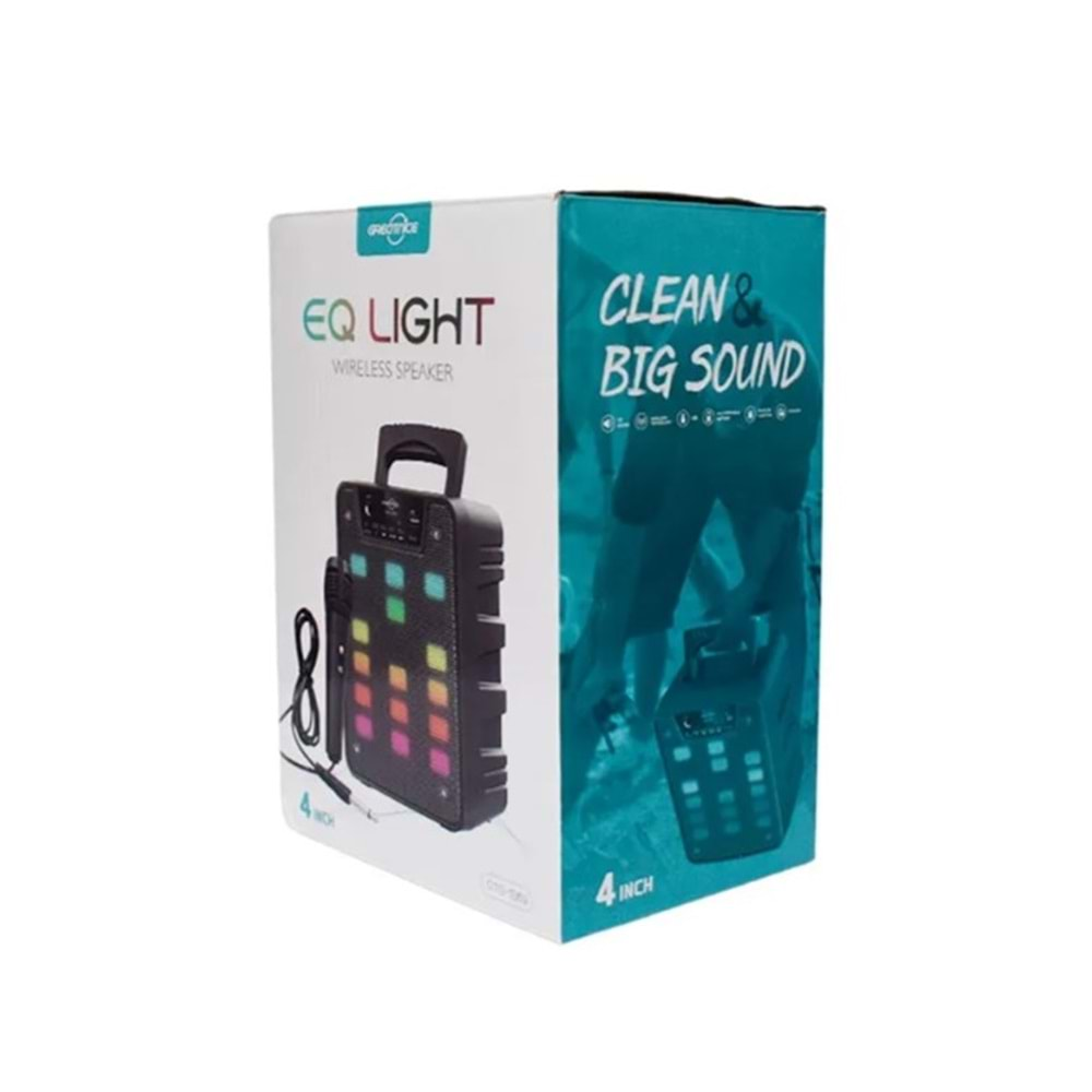 TELSAN GTS-1869 SD/USB/FM 4inc MİKROFONLU RENKLİ BLUETOOTH RGB IŞIKLI MÜZİK KUTUSU