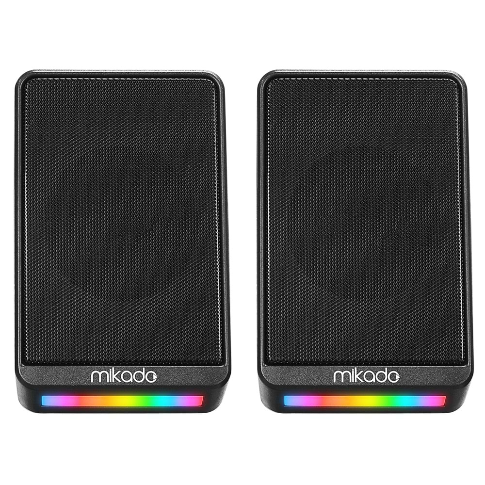 Mikado MD-178 2.0 3W*2 Siyah RGB Aydınlatmalı USB + 3.5mm USB 5V Speaker Hoparlör