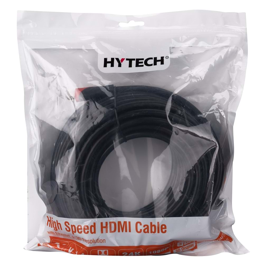 Hytech HY-HDM15 HDMI TO HDMI 15m Altın Uçlu 24K 1.4 Ver. 3D Kablosu