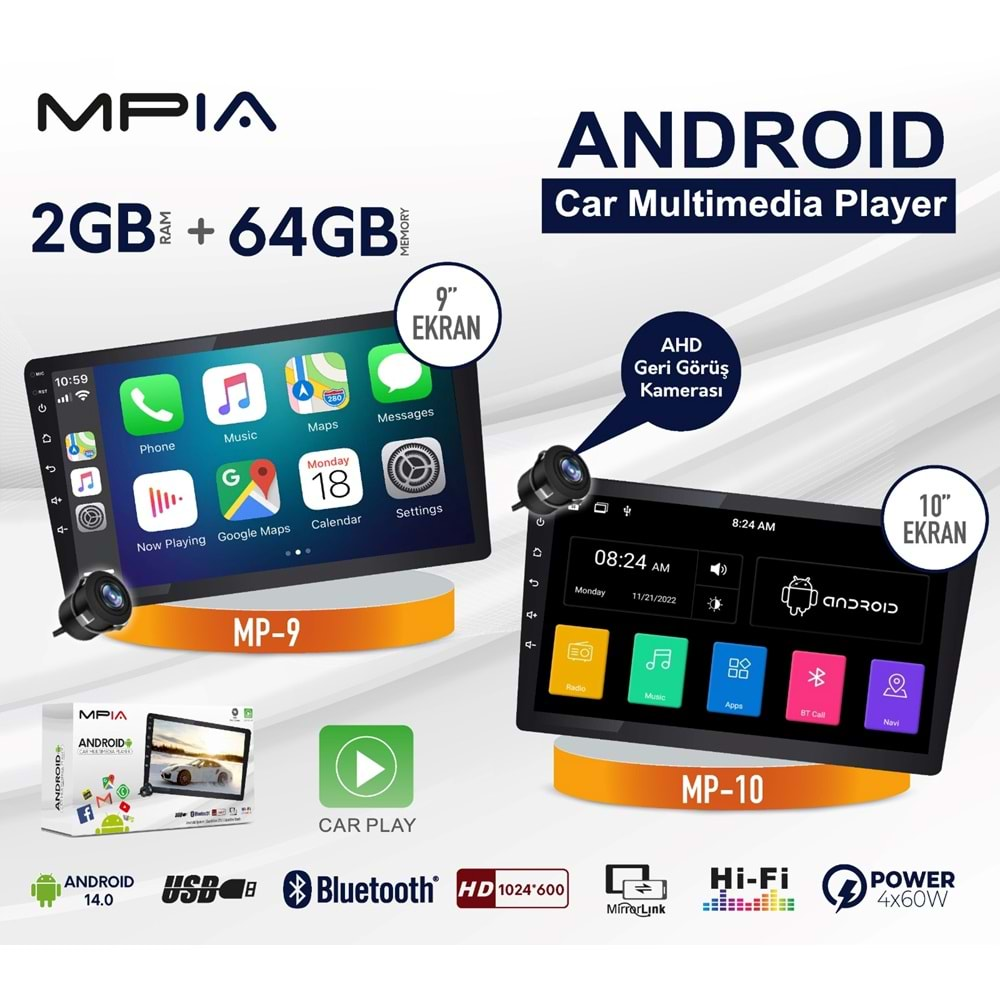 MPIA MP-10 BT MULTİMEDYA KAMERALI CAR PLAYER 10