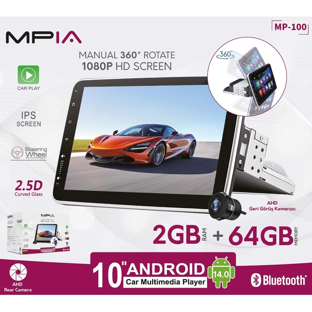 MPIA MP-100 BT MULTİMEDYA KAMERALI CAR PLAYER 10