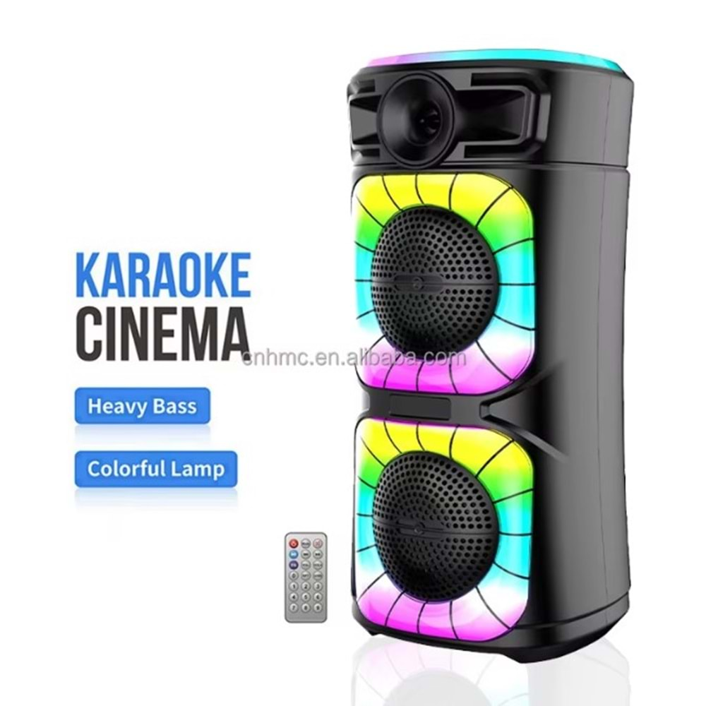 PLATOON PL-4602 SD/USB/FM 8inc 2000W KARAOKE MİKROFONLU BLUETOOTH RGB IŞIKLI MÜZİK KUTUSU ABS-2412