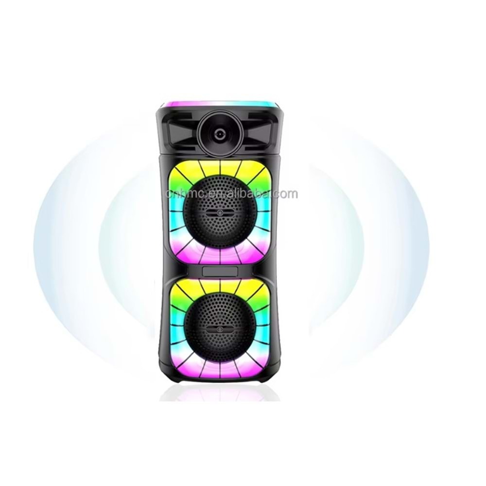 PLATOON PL-4602 SD/USB/FM 8inc 2000W KARAOKE MİKROFONLU BLUETOOTH RGB IŞIKLI MÜZİK KUTUSU ABS-2412