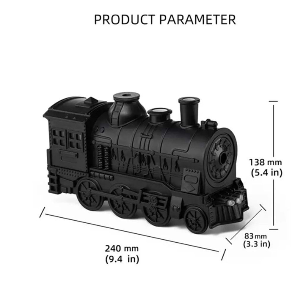 Telsan SH-N8 Tren Şekilli Oda/Hava Nemlendirici USB Su Hazneli Sıcak Soğuk Buharlı Aromaterapi Nemlendirici (Siyah)