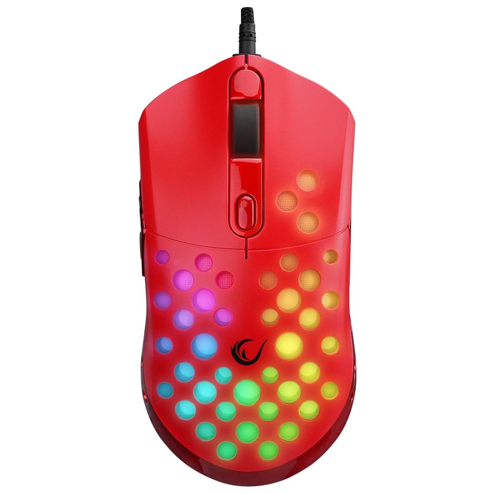 Rampage SMX-R66 ROCKET Ultra Hafif Kırmızı RGB Ledli 12000dpi Gaming Oyuncu Mouse