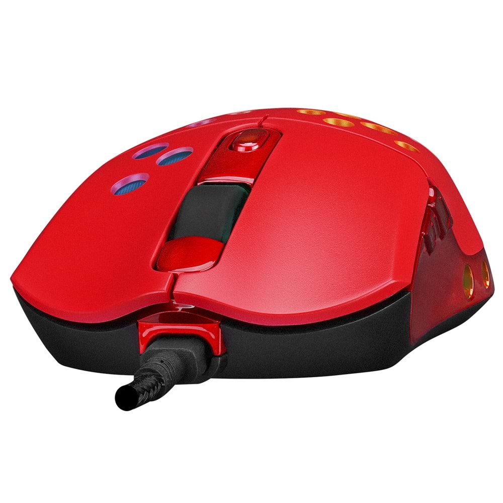 Rampage SMX-R66 ROCKET Ultra Hafif Kırmızı RGB Ledli 12000dpi Gaming Oyuncu Mouse