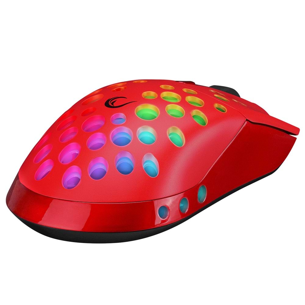 Rampage SMX-R66 ROCKET Ultra Hafif Kırmızı RGB Ledli 12000dpi Gaming Oyuncu Mouse
