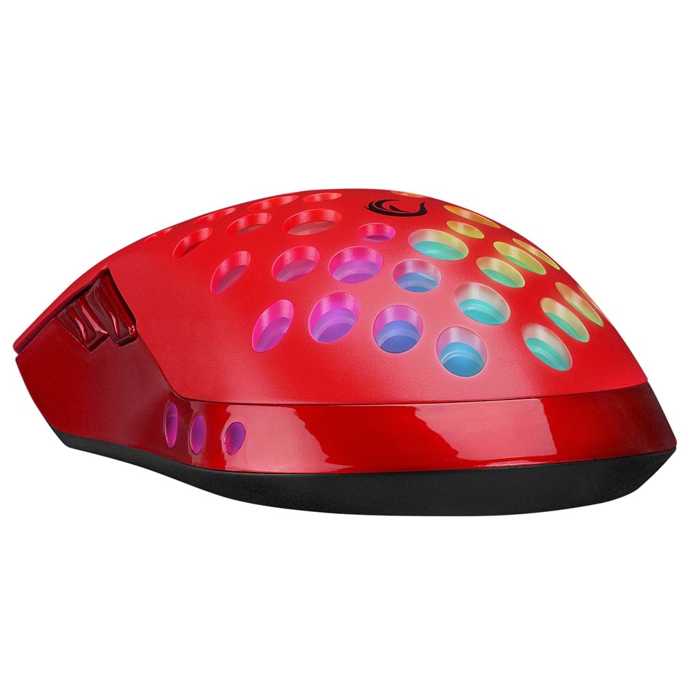 Rampage SMX-R66 ROCKET Ultra Hafif Kırmızı RGB Ledli 12000dpi Gaming Oyuncu Mouse