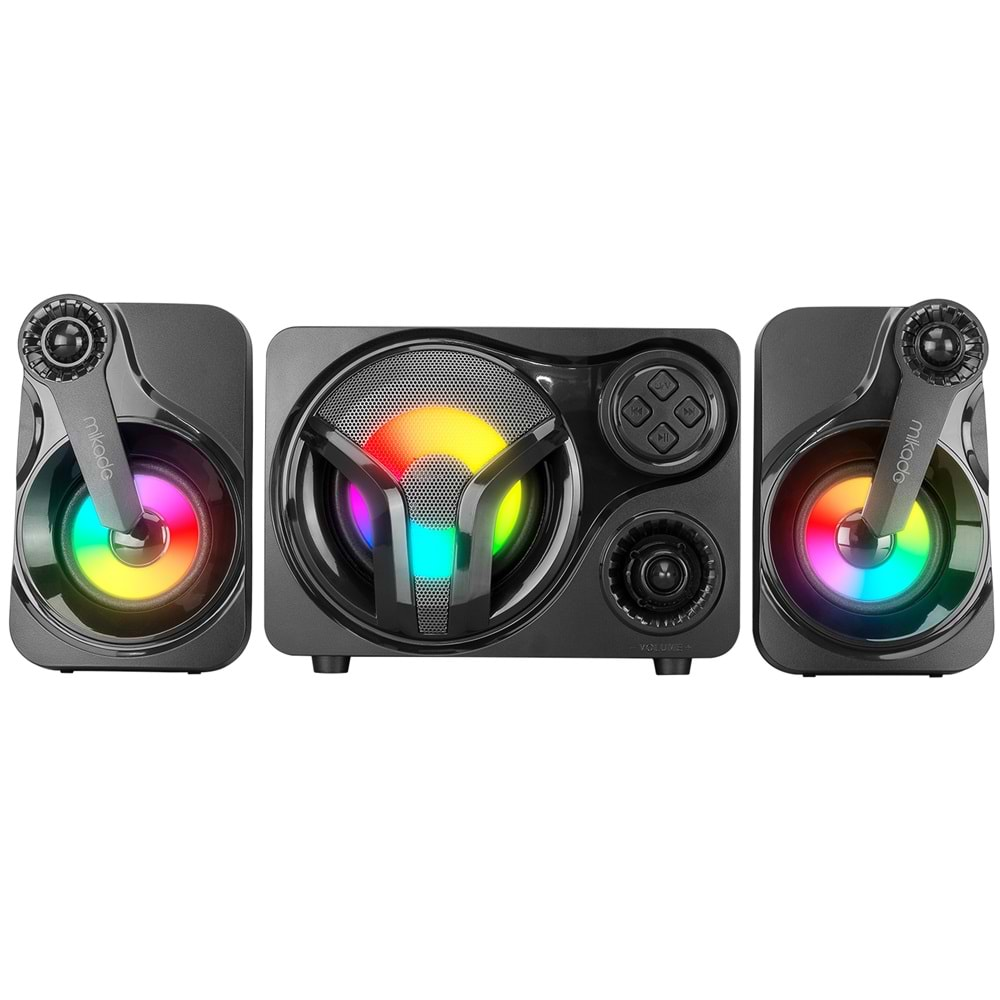 Mikado MD-BT28 5W+3W×2 BT,TF Card,USB, FM Radyo Siyah Led Işıklı Speaker