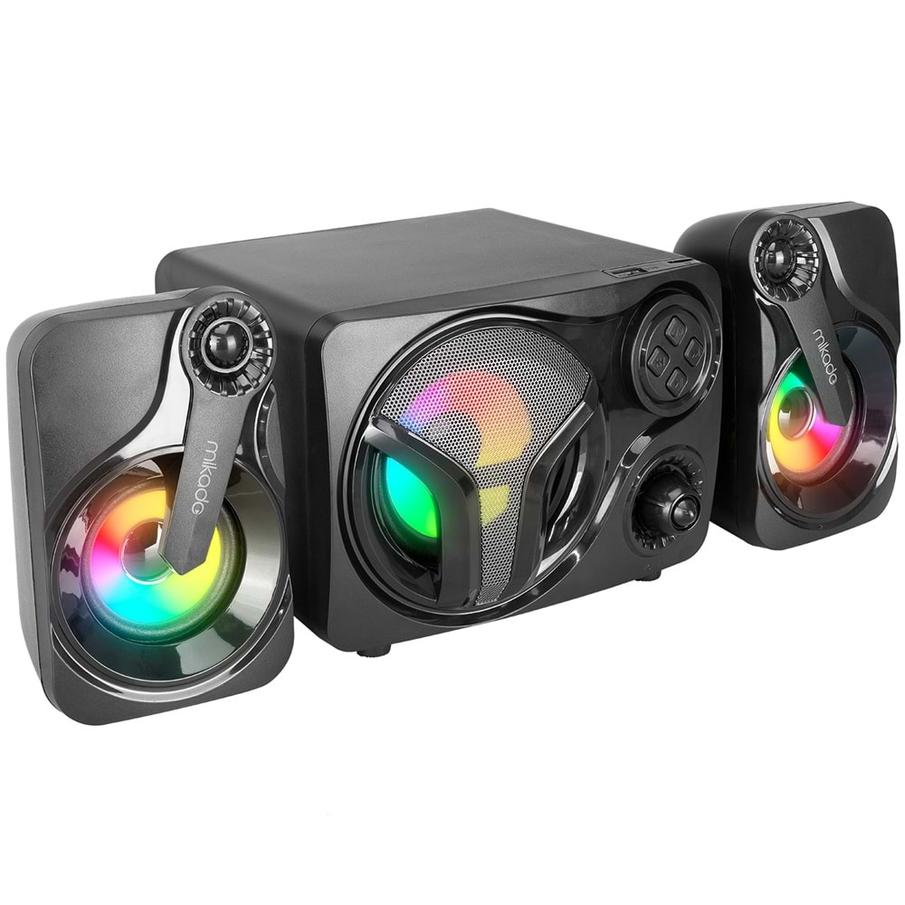 Mikado MD-BT28 5W+3W×2 BT,TF Card,USB, FM Radyo Siyah Led Işıklı Speaker