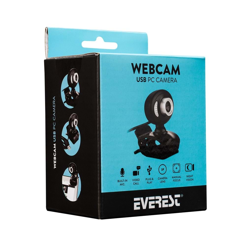 Everest SC-826 Pixels 0.3 Mega , 640x480 Usb Mikrofonlu Görüş Ledli Webcam Pc Kamera