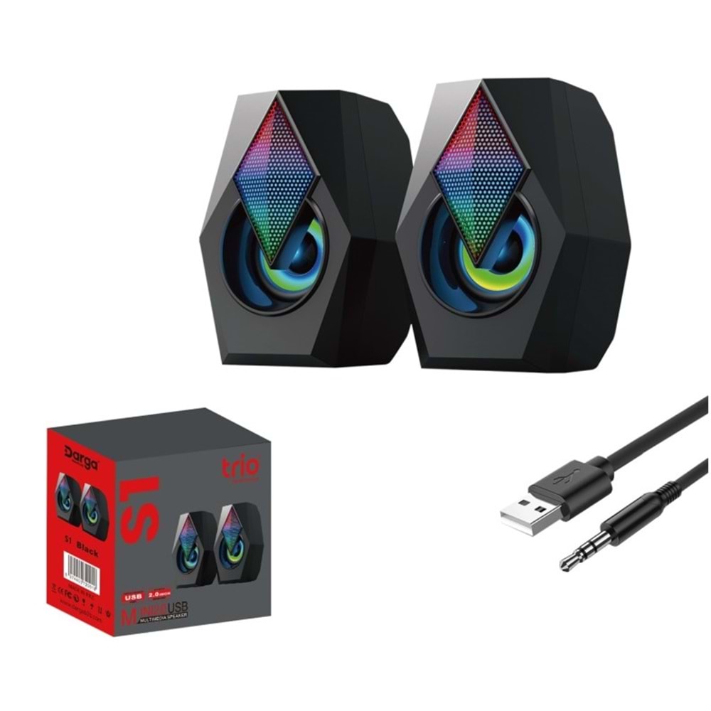 TRİO S1 RGB LEDLİ IŞIKLI EKSTRA SES USB PC HOPARLÖR SPEAKER