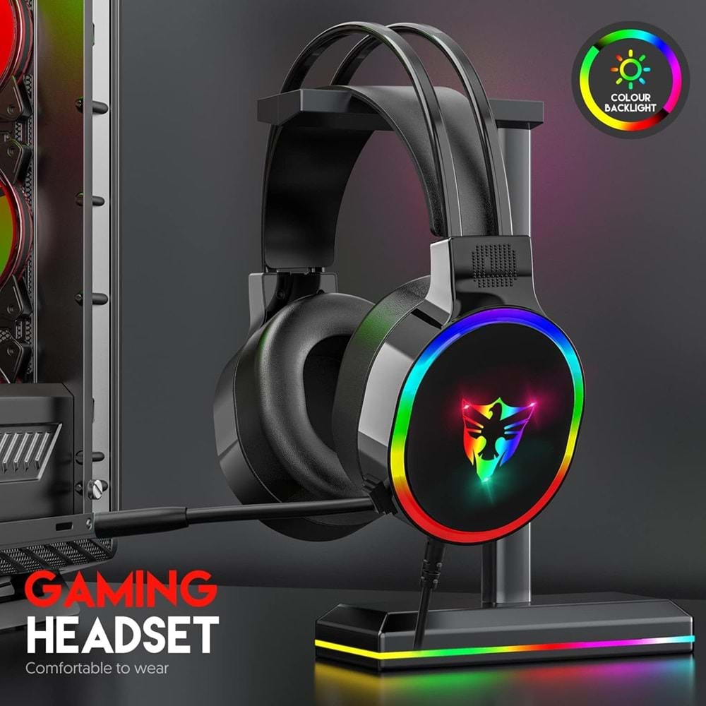 TELSAN G607 E-SPORT USB 7.1 RGB LEDLİ GAMİNG OYUNCU MİKROFONLU KULAKLIK