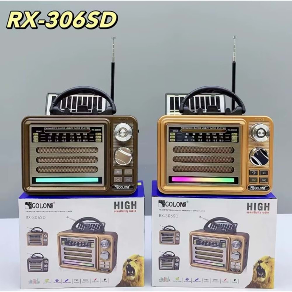 TELSAN RX-306SD USB/SD/AUX/FM BLUETOOTH GÜNEŞ ENERJİLİ MÜZİK KUTUSU