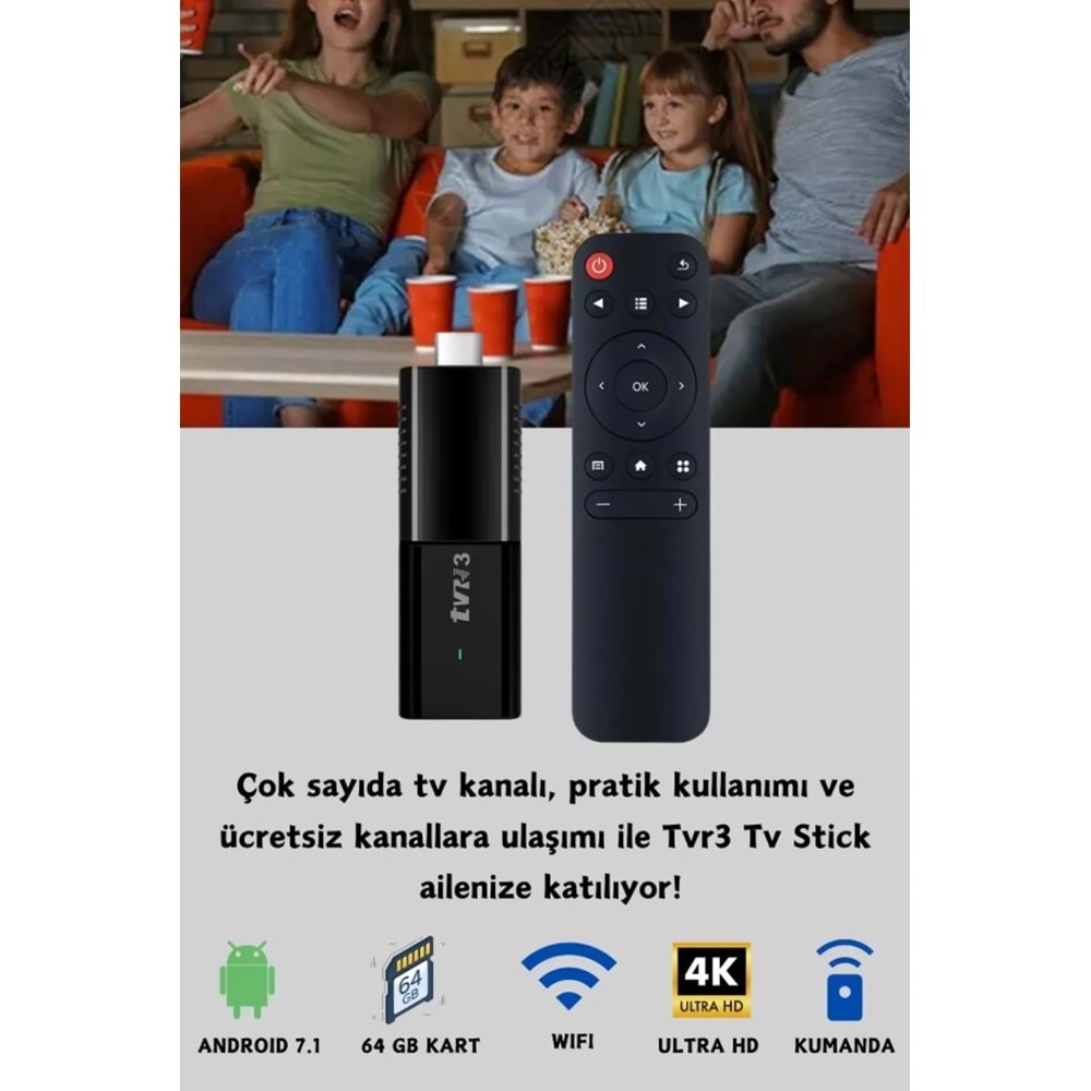 TELSAN TV322A Ultra Hd Android Tv Box TVR3 TV Stick 1080P 4K Android 12 Wifi Akıllı Medya Oynatıcı TV Stick