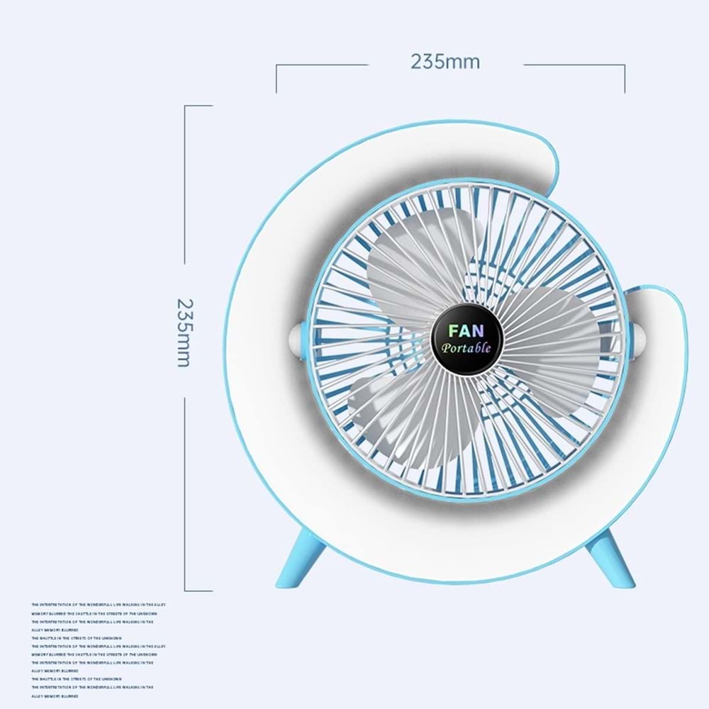 Telsan TLS-42 Mini Fan Renkli Işıklı Vantilatör Hava Soğutucu Fan