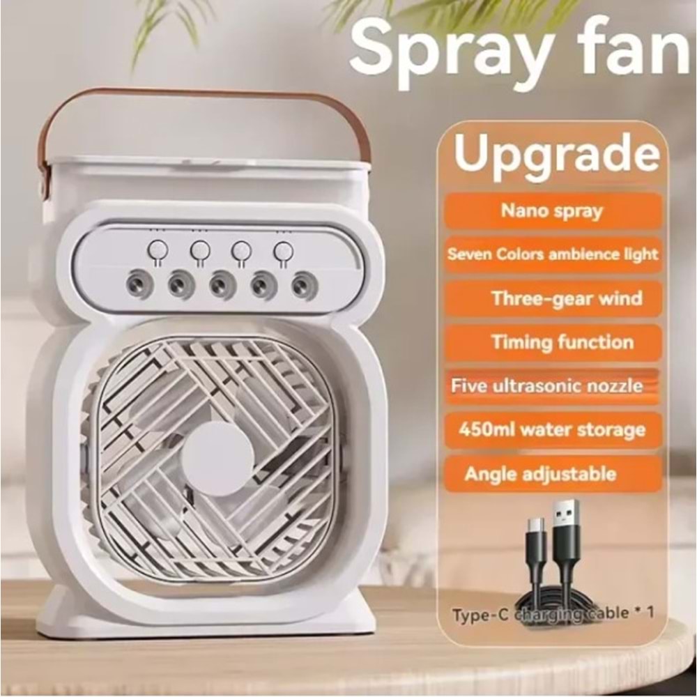 Telsan TLS-45 Fan 3ü1 Arada Klima 5 Delikli Humidifier Ortam Oda Nemlendirici Vantilatör Hava Soğutucu Fan