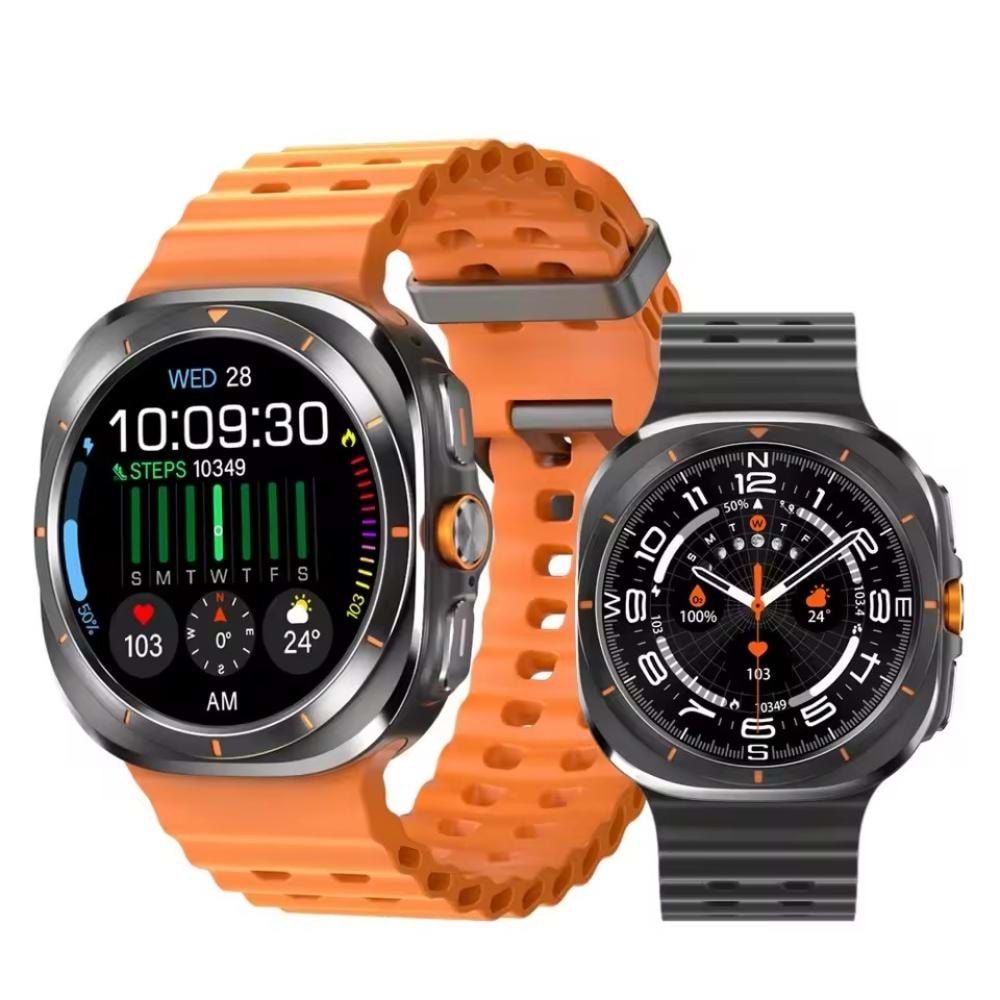 TELSAN S7 ULTRA Watch 1.52 Inç 47MM NFC Bluetooth Kablosuz Şarj Özellikli Akıllı Saat Çift Kordonlu