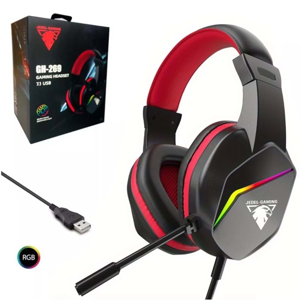 Jedel GH-269 Profesyonel Headset Pro 7.1 Usb Girişli Rgb Gaming Oyuncu Kulaklığı