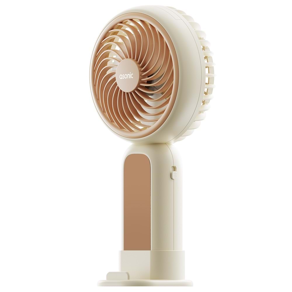 Asonic AFN21 Krem 250mAh Elde Taşınabilir Masaüstü Usb Fan