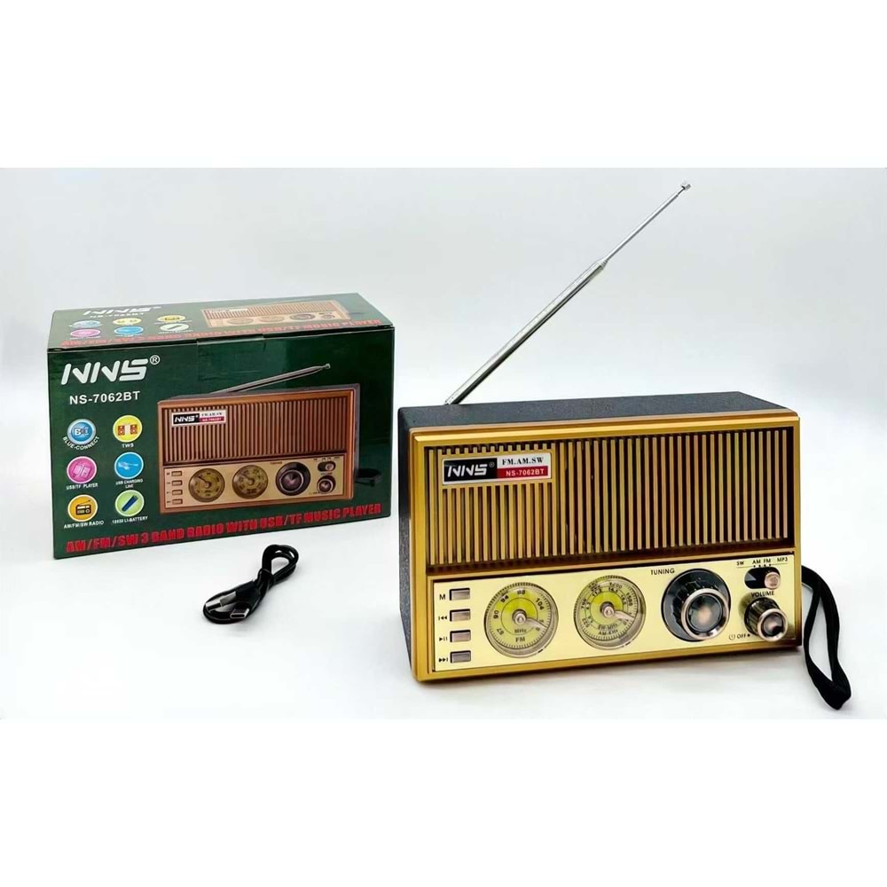 TELSAN NS-7062BT USB/SD/FM/BLUETOOTH NOSTALJİ GÜÇLÜ SİNYAL MÜZİK KUTUSU
