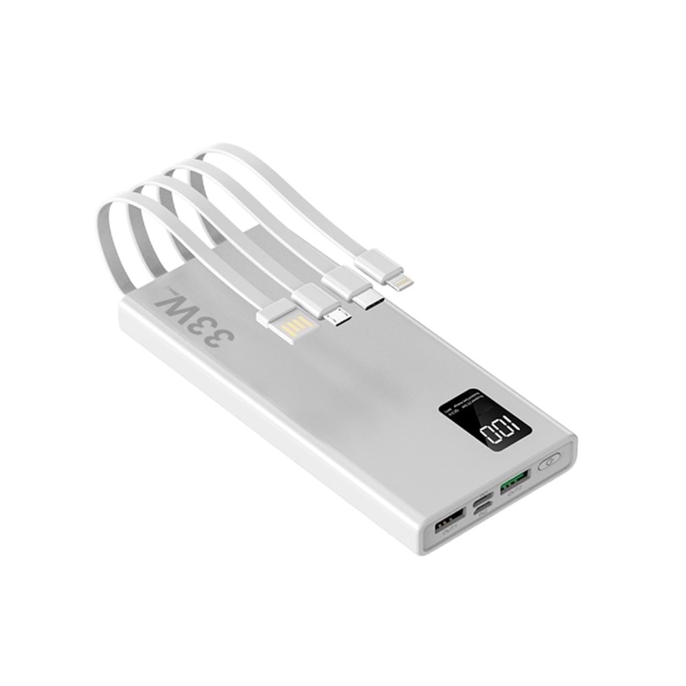 SPRANGE SR-P29 Dijital Göstergeli 20000 mAh 33W Kablosuz Şarj 3in1 Powerbank