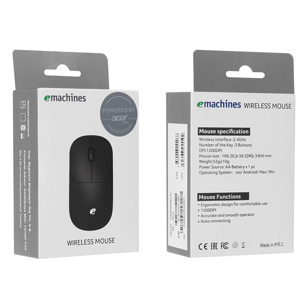 Acer eMachines EAM070 Usb 2.4Ghz Kablosuz Mouse