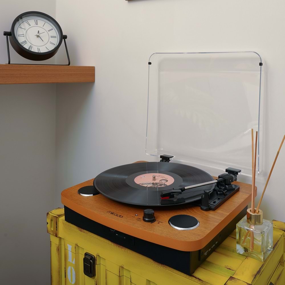 Mikado Nostalgia MN-P235 VOYAGER Pikap Ahşap USB-BT 3.5mm AUXIN&RCAO Destekli Plak Müzik Kutusu