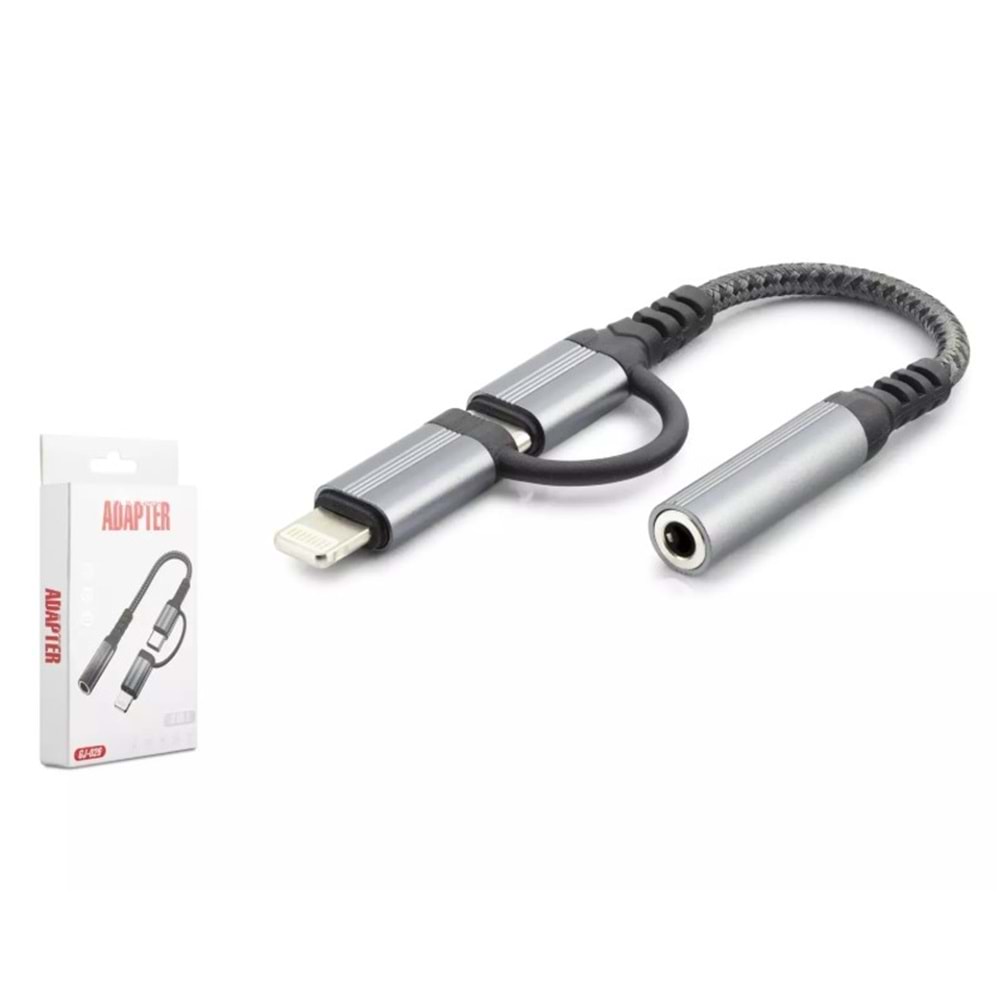 Hadron Gj-026 Type-C + Lightning To 3.5Mm F Kablo