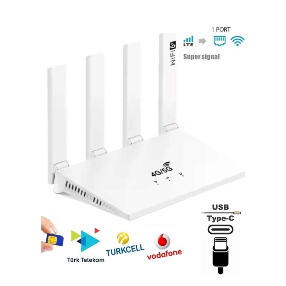 Apronx CP906 5G+4G Mobile 4 Antenli WiFi Router Wifi 6 + 300Mbps 4G LTE Taşınabilir Modem CPF906