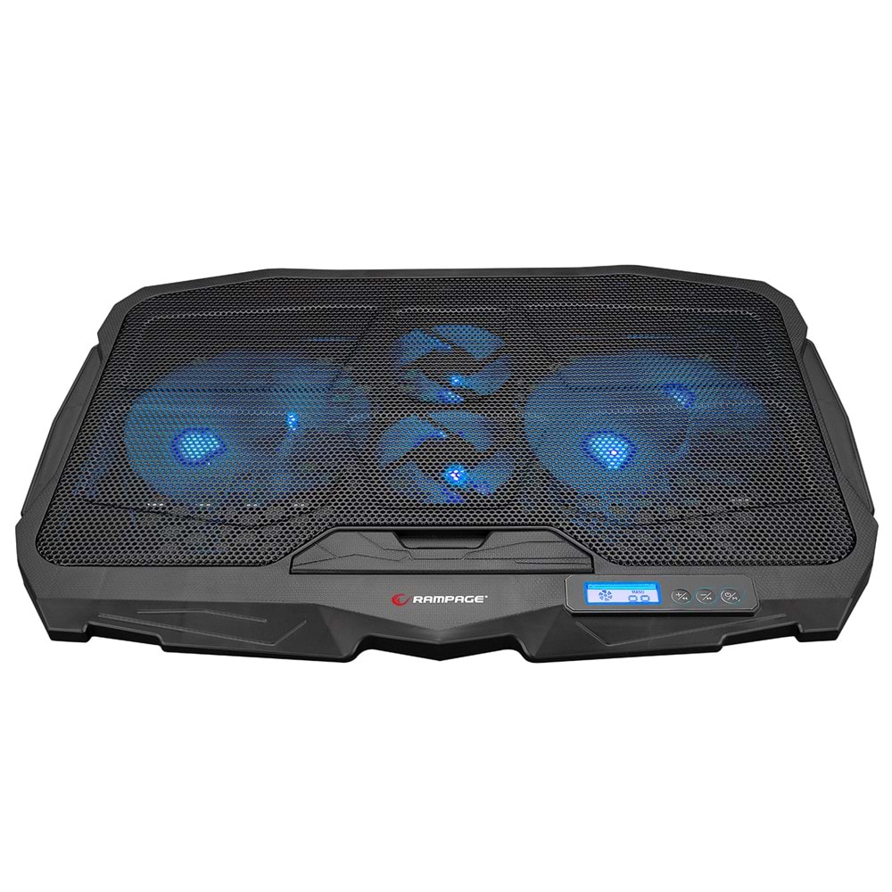 Addison Rampage AD-RC4 Mavi Ledli 2*125mm+2*70mm Işıklı Fan 15-17 Notebook Soğutucu Stand