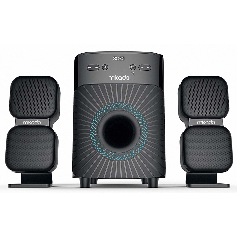 Mikado MD-360BT 2+1 38W BT/AUX/USB/FM/LED Ekran Multimedia Speaker