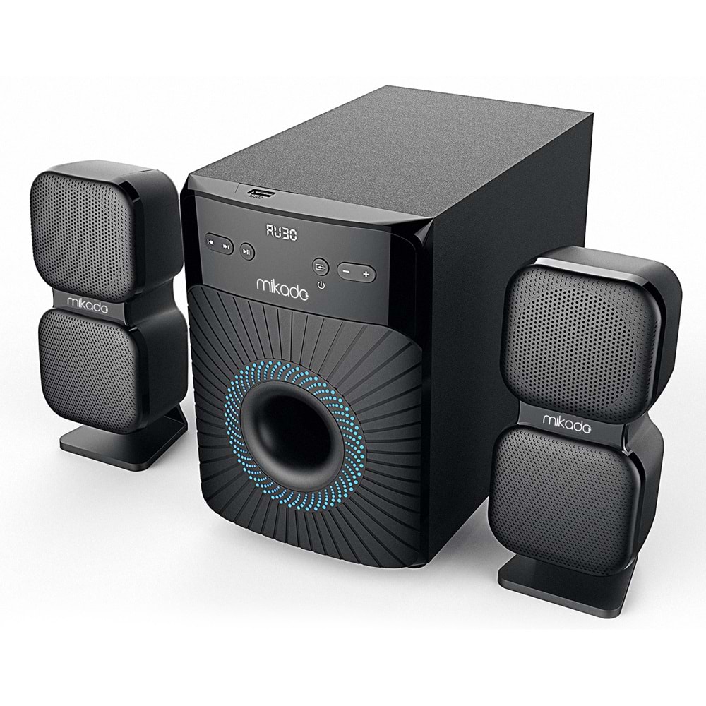 Mikado MD-360BT 2+1 38W BT/AUX/USB/FM/LED Ekran Multimedia Speaker