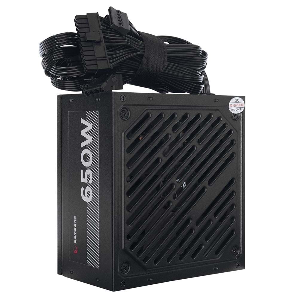 Rampage RMP-650-80PB 650W 14cm Siyah Fan Gaming 80 Plus Bronze Aktif PFC Power Supply