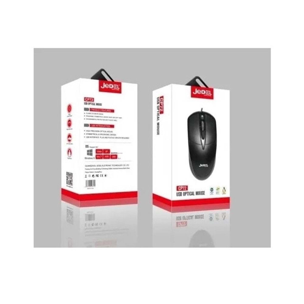 Jedel CP72+ Wired USB Optical Kablolu Mouse