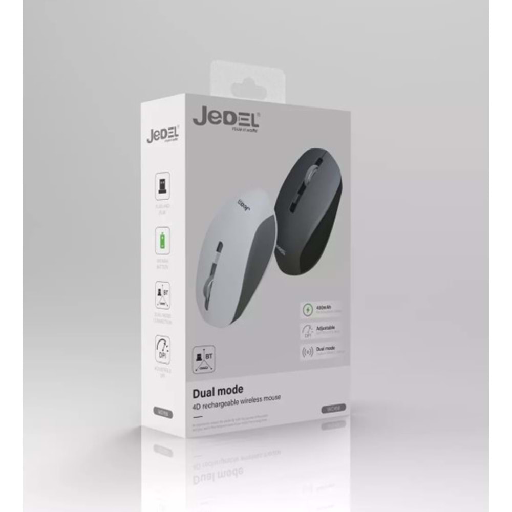 Jedel WD156 2.4 Ghz Şarjlı Kablosuz + Bluetooth Mouse