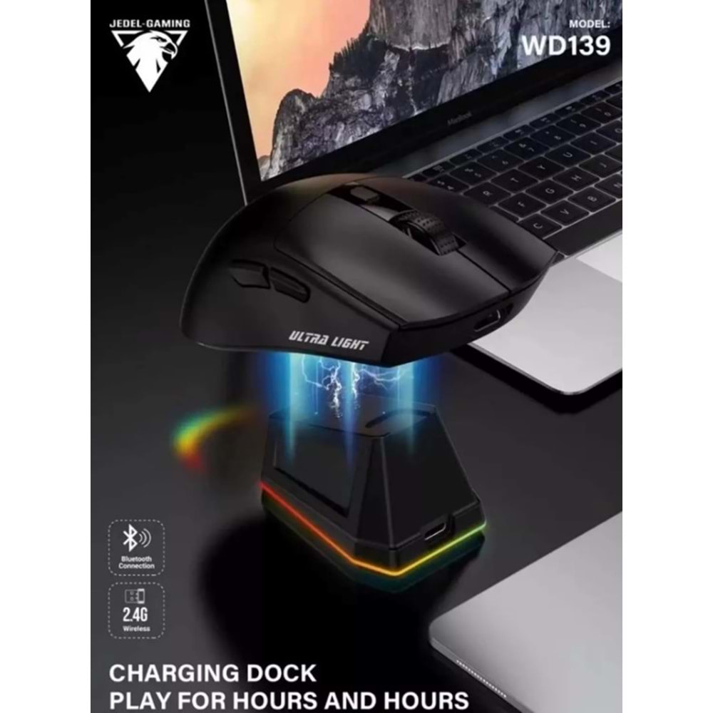 JEDEL WD139 Bluetooth + Kablosuz Mouse Manyetik Şarj İstasyonlu