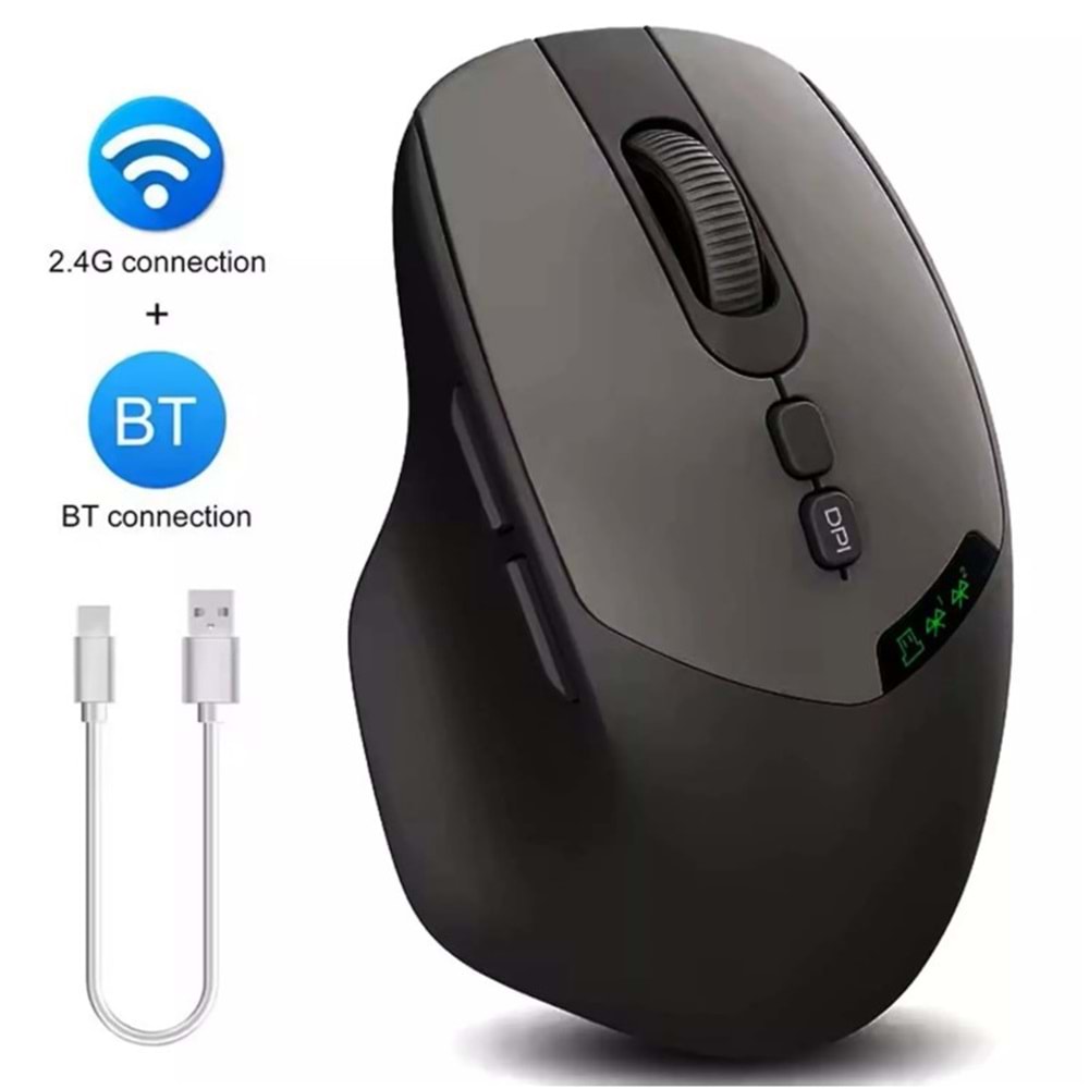 Jedel WD155 Siyah Kablosuz + Bluetooth USB Mouse