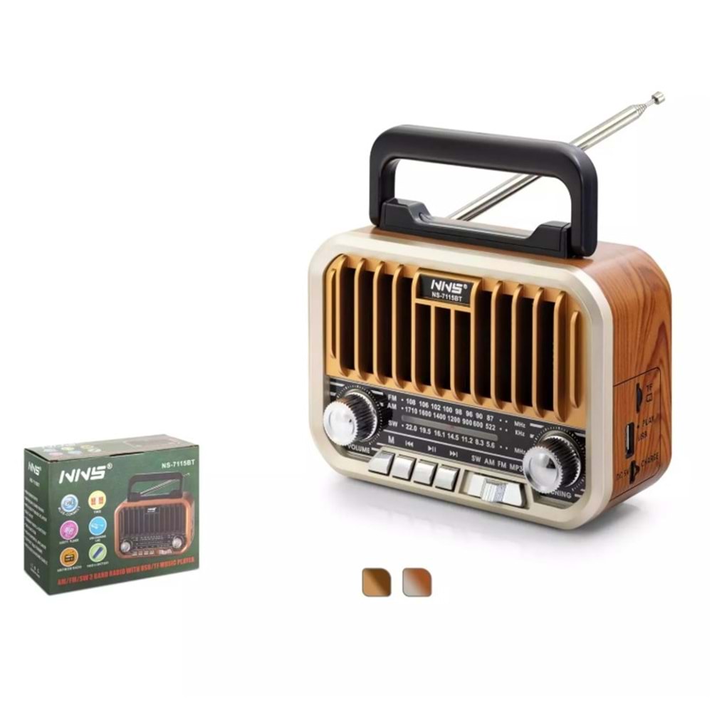 TELSAN NS-7115BT USB/SD/FM/BLUETOOTH NOSTALJİ GÜÇLÜ SİNYAL MÜZİK KUTUSU