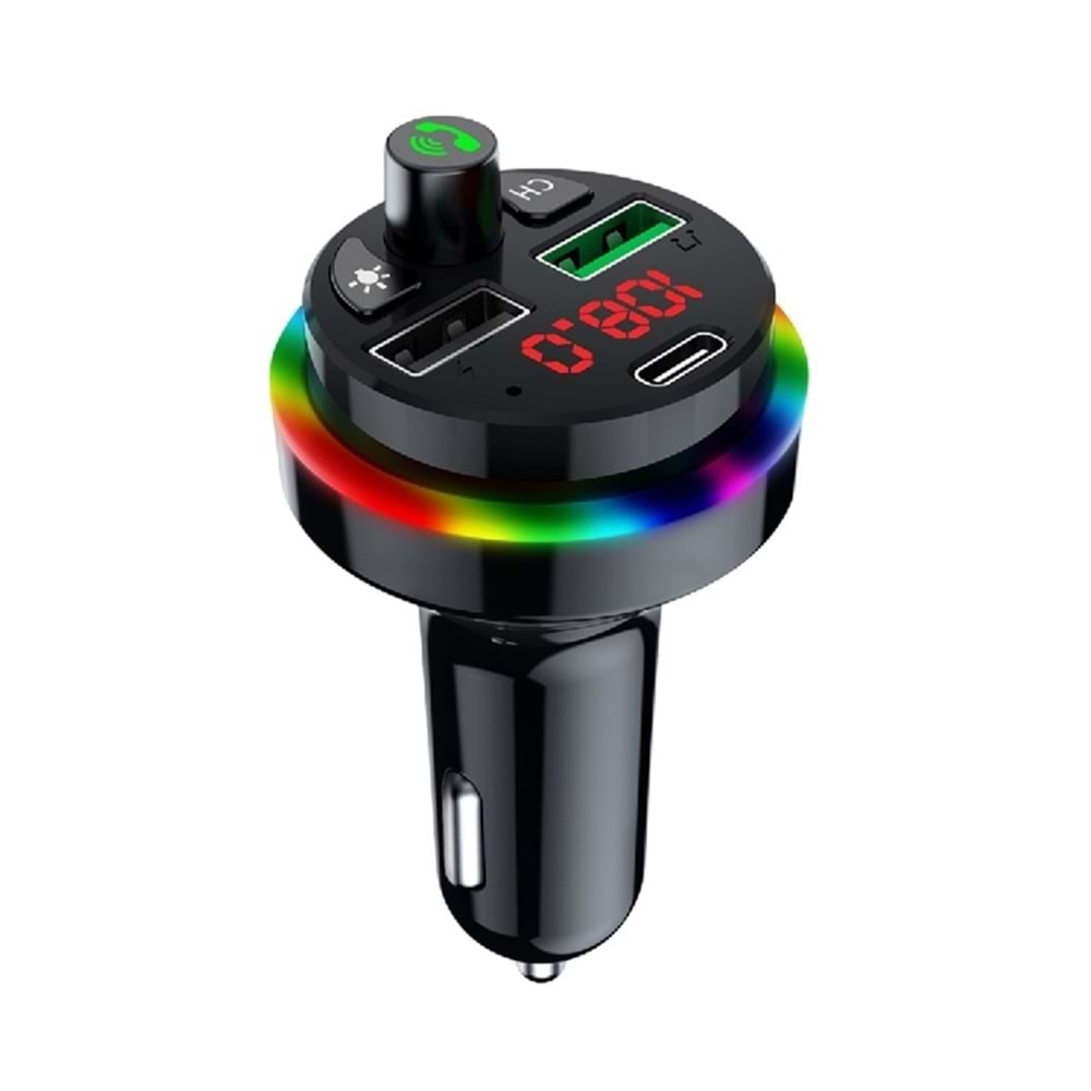 CONCORD C-6009 RGB LED IŞIKLI PD + 3.1A ÇİFT USB/TF/BT/FM BLUETOOTH TRANSMİTTER