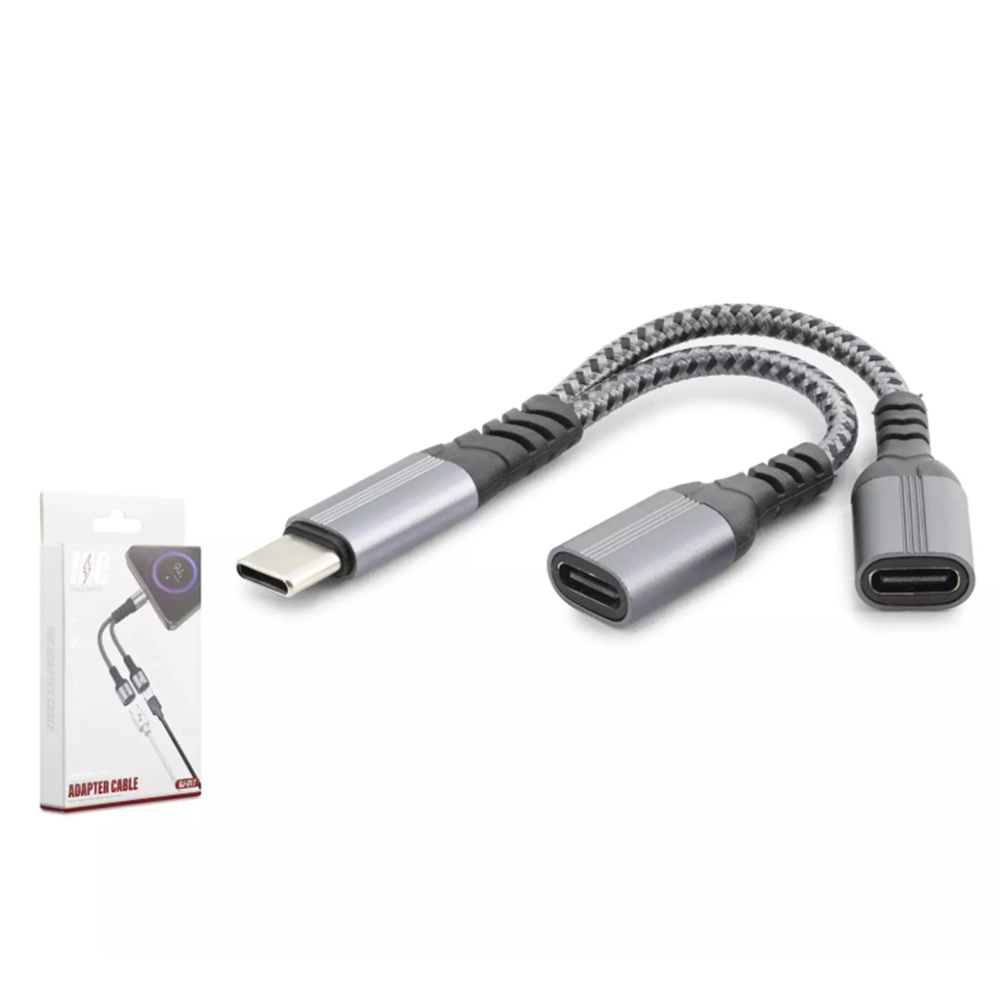 Hadron Gj-017 Type-C To 2*Type-C F Kablo Car Şarj 100W Siyah