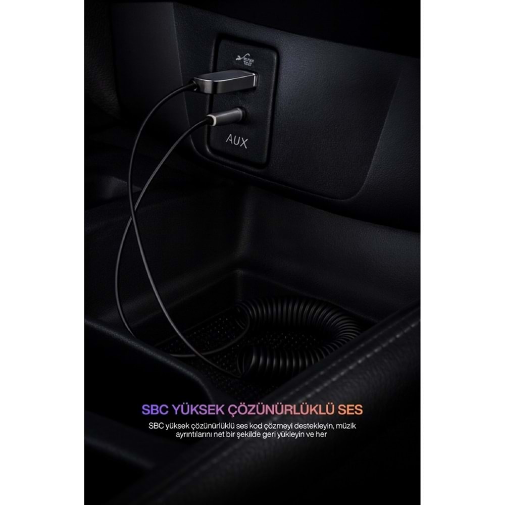 CONCORD BT-17 Kablosuz Aux Bluetooth 5.3 Araç Kiti Telefon Müzik Dinleme Tak Çalıştır