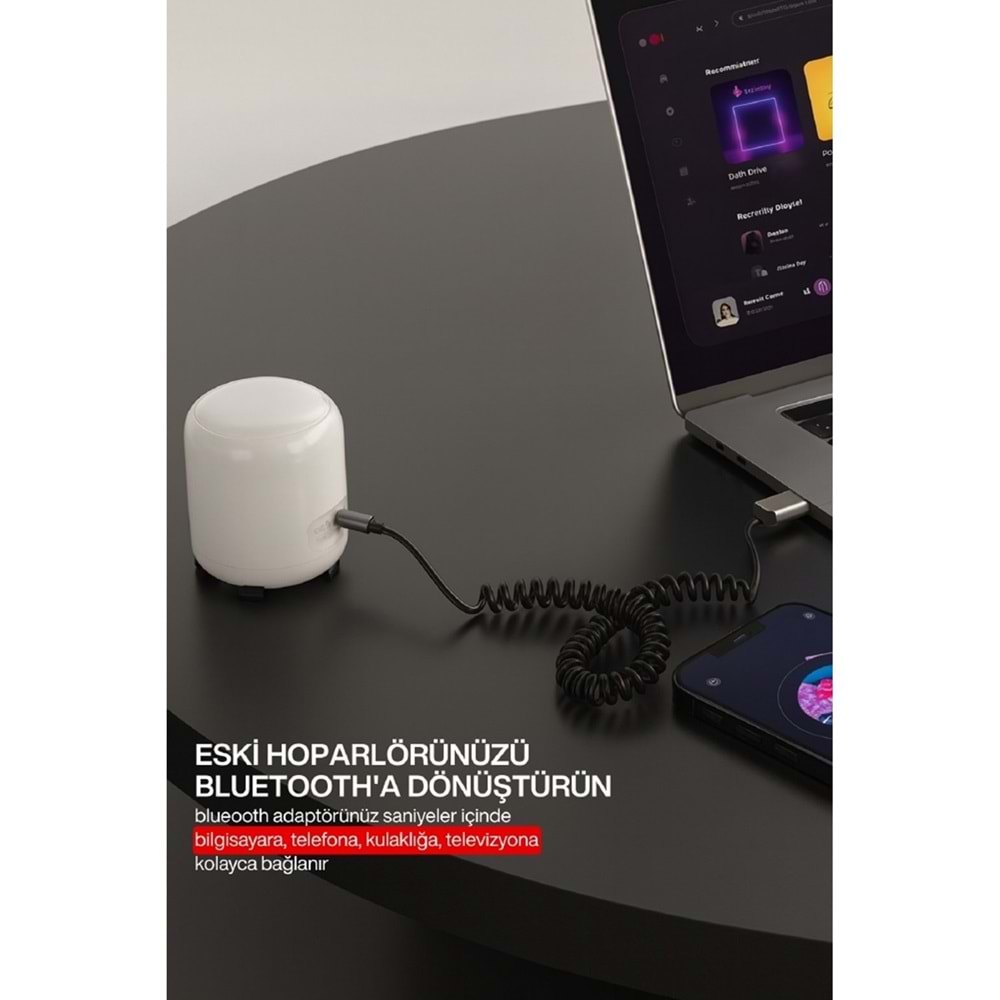 CONCORD BT-17 Kablosuz Aux Bluetooth 5.3 Araç Kiti Telefon Müzik Dinleme Tak Çalıştır